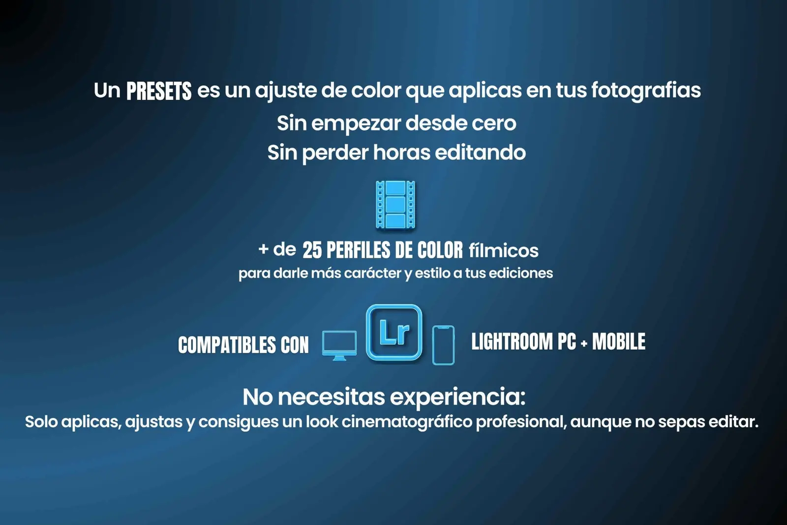 Lista de presets y perfiles de color dentro de Lightroom